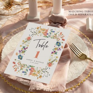 Wildflower Wedding Place Card Template, Wedding Flat and Tent Cards, 2x3.5 Garden Party Placement Cards, Editable CANVA Name Cards WFL