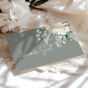 Sage Green Wedding Place Card Template, Flat and Tent Floral Place Cards , Editable Placecards, Templett, #Sgreen